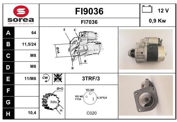 SNRA FI9036 Starter FI9036