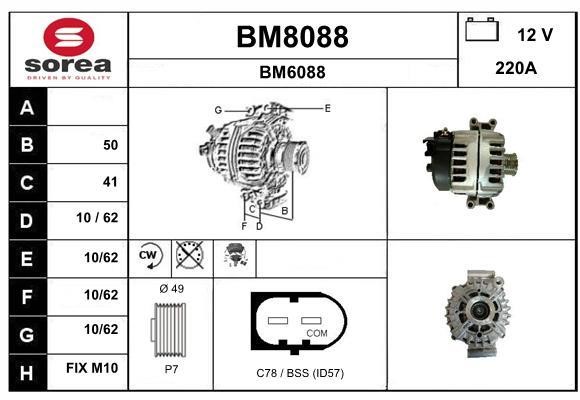 SNRA BM8088 Alternator BM8088