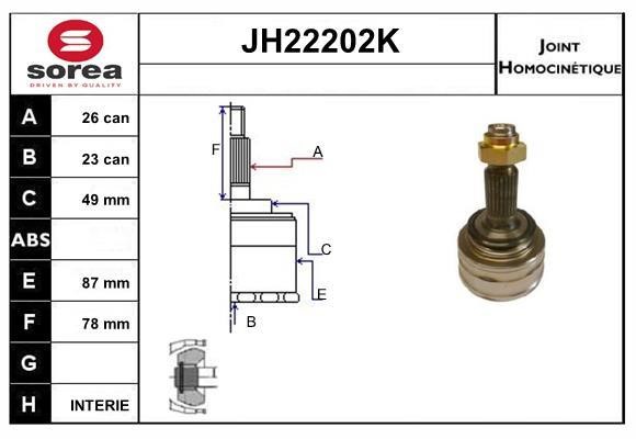 SNRA JH22202K CV joint JH22202K