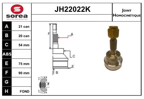 SNRA JH22022K CV joint JH22022K