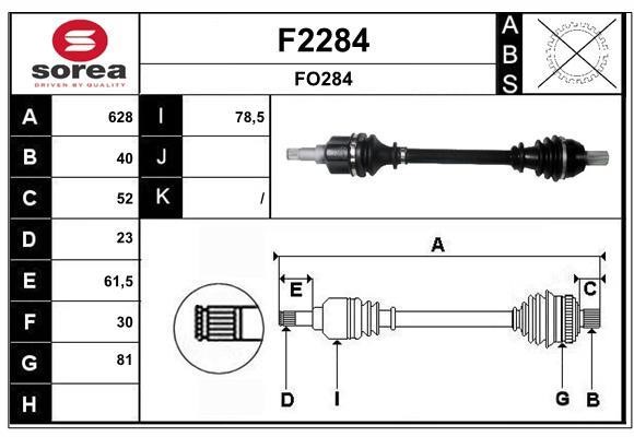 SNRA F2284 Drive shaft F2284
