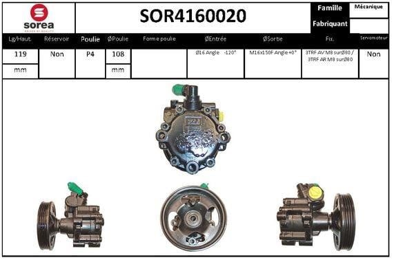 SNRA SOR4160020 Hydraulic Pump, steering system SOR4160020