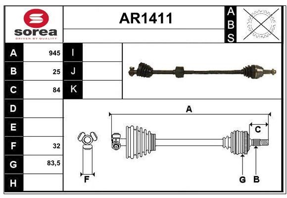SNRA AR1411 Drive shaft AR1411