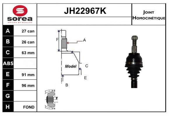 SNRA JH22967K Joint kit, drive shaft JH22967K