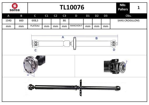 SNRA TL10076 Propshaft, axle drive TL10076