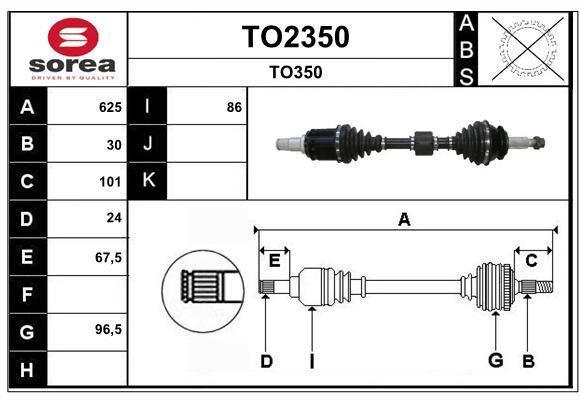 SNRA TO2350 Drive shaft TO2350