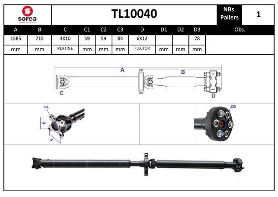 SNRA TL10040 Propshaft, axle drive TL10040
