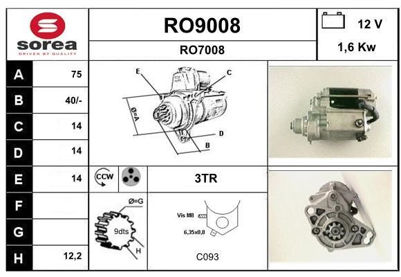 SNRA RO9008 Starter RO9008