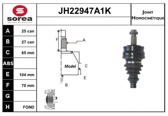 SNRA JH22947A1K Joint kit, drive shaft JH22947A1K