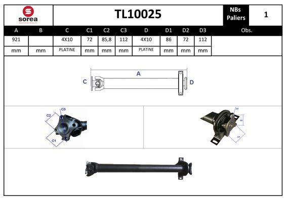 SNRA TL10025 Propshaft, axle drive TL10025