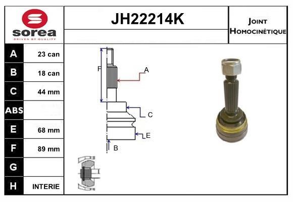 SNRA JH22214K CV joint JH22214K
