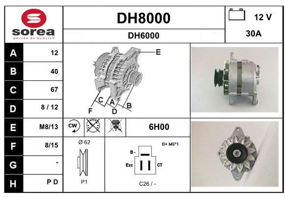 SNRA DH8000 Alternator DH8000
