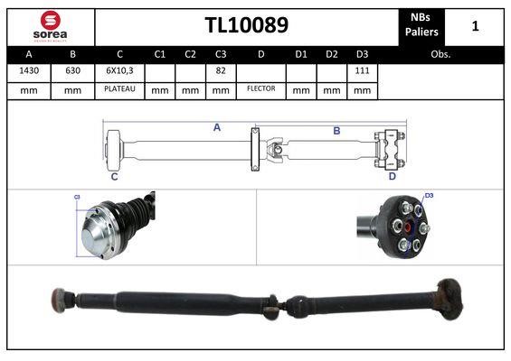 SNRA TL10089 Propshaft, axle drive TL10089