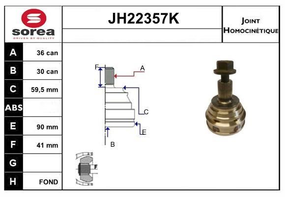 SNRA JH22357K CV joint JH22357K