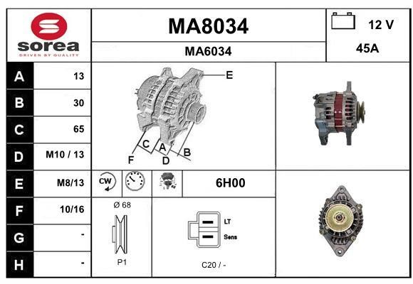 SNRA MA8034 Alternator MA8034