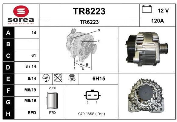 SNRA TR8223 Alternator TR8223