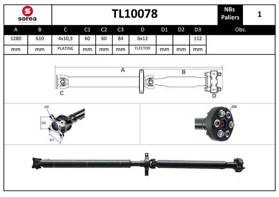 SNRA TL10078 Propshaft, axle drive TL10078