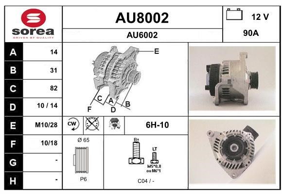 SNRA AU8002 Alternator AU8002