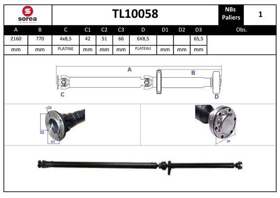 SNRA TL10058 Propshaft, axle drive TL10058