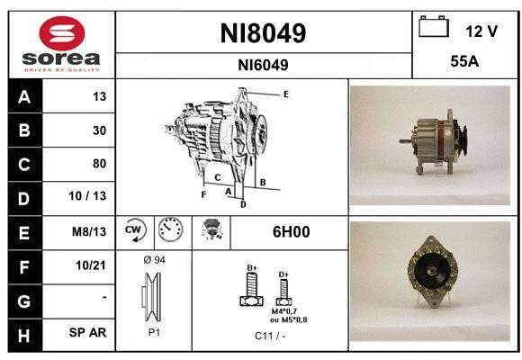 SNRA NI8049 Alternator NI8049