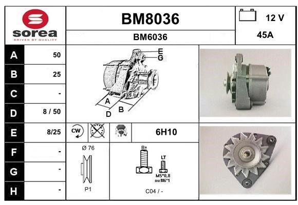 SNRA BM8036 Alternator BM8036