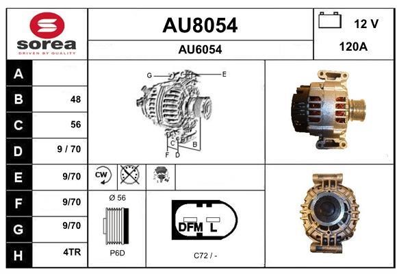 SNRA AU8054 Alternator AU8054