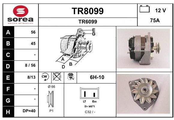 SNRA TR8099 Alternator TR8099