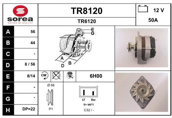 SNRA TR8120 Alternator TR8120