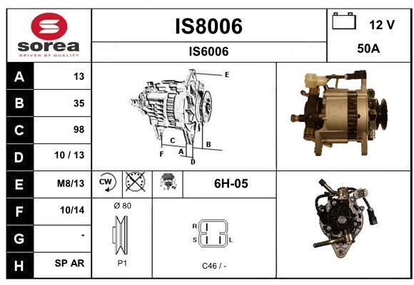 SNRA IS8006 Alternator IS8006