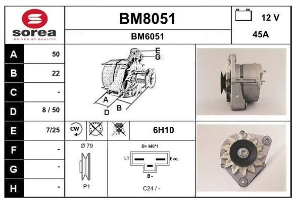 SNRA BM8051 Alternator BM8051