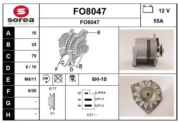 SNRA FO8047 Alternator FO8047