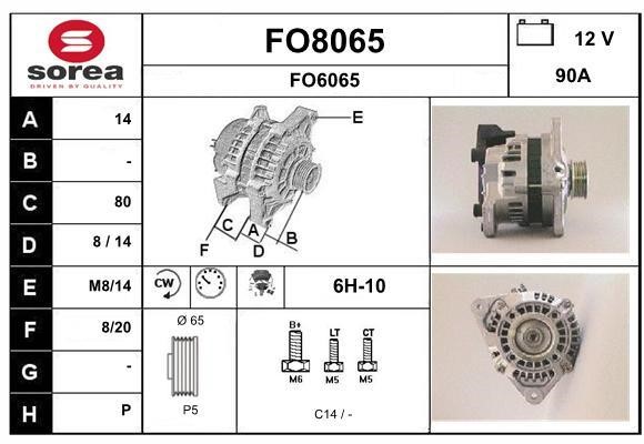 SNRA FO8065 Alternator FO8065