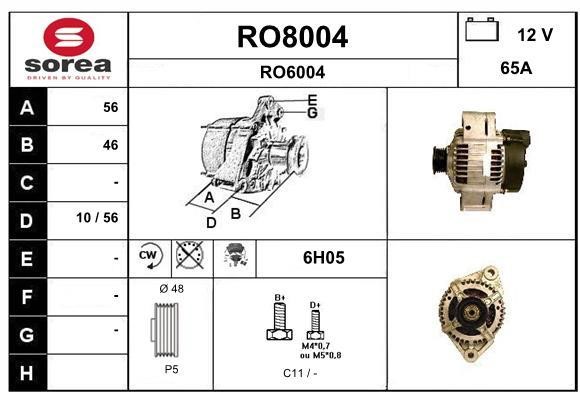 SNRA RO8004 Alternator RO8004