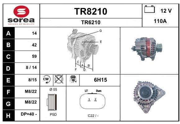 SNRA TR8210 Alternator TR8210