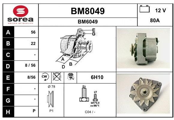 SNRA BM8049 Alternator BM8049