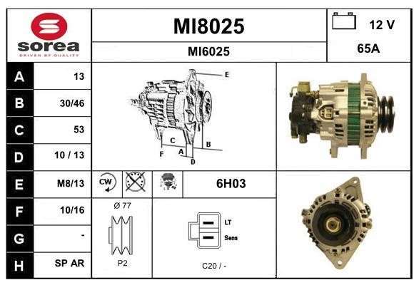 SNRA MI8025 Alternator MI8025