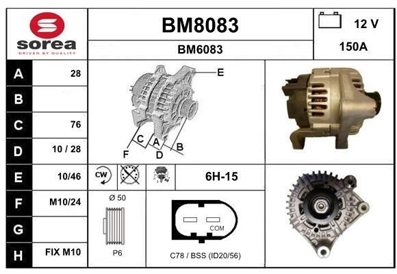 SNRA BM8083 Alternator BM8083