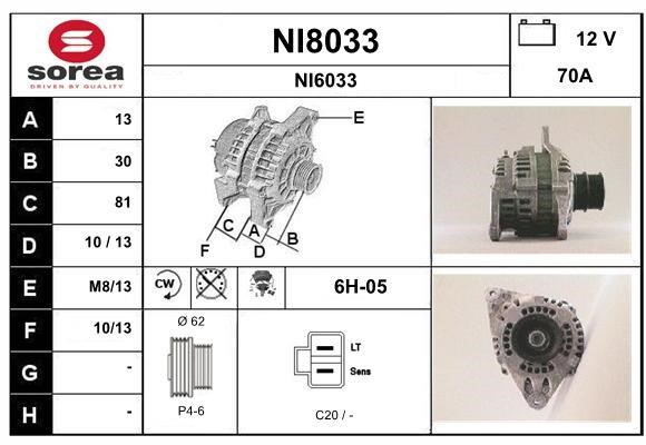 SNRA NI8033 Alternator NI8033