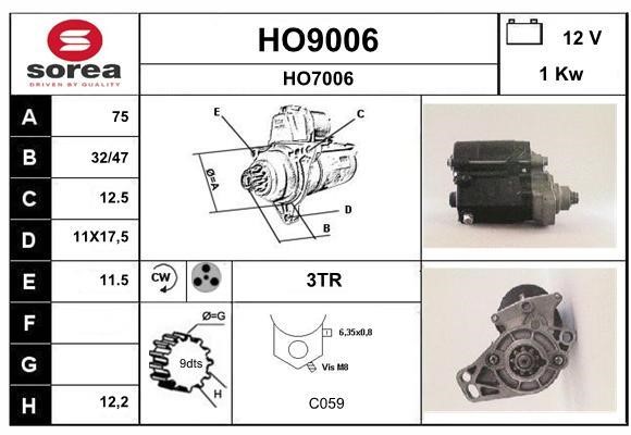 SNRA HO9006 Starter HO9006