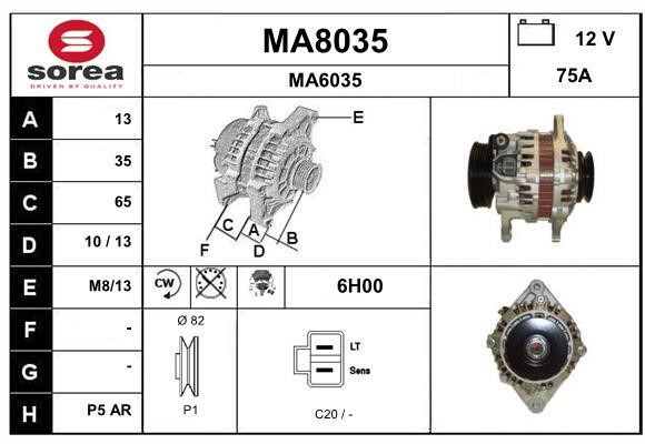 SNRA MA8035 Alternator MA8035