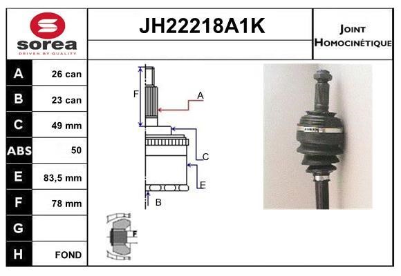 SNRA JH22218A1K CV joint JH22218A1K
