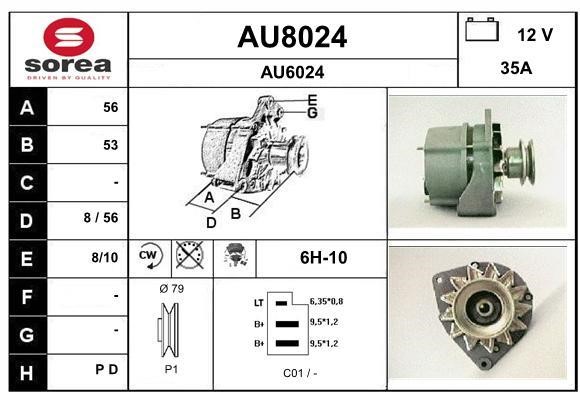 SNRA AU8024 Alternator AU8024