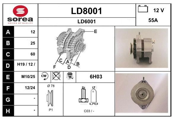 SNRA LD8001 Alternator LD8001