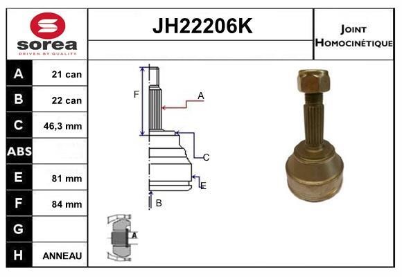 SNRA JH22206K CV joint JH22206K