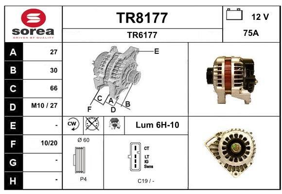 SNRA TR8177 Alternator TR8177