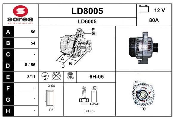 SNRA LD8005 Alternator LD8005