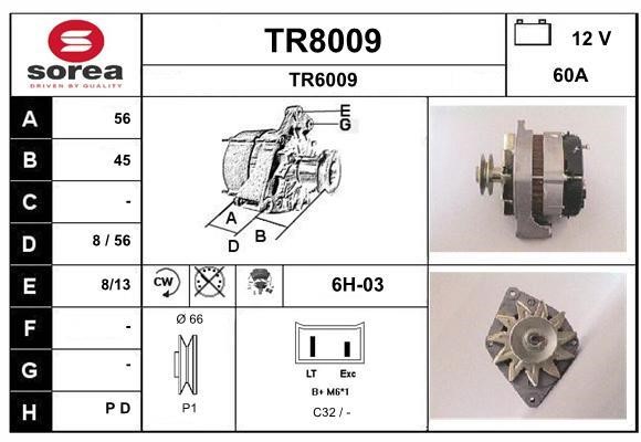 SNRA TR8009 Alternator TR8009
