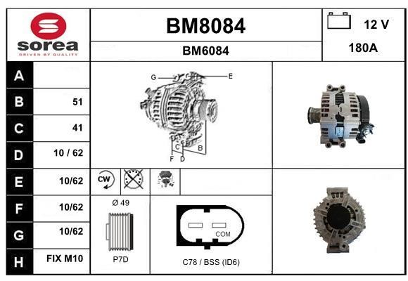 SNRA BM8084 Alternator BM8084