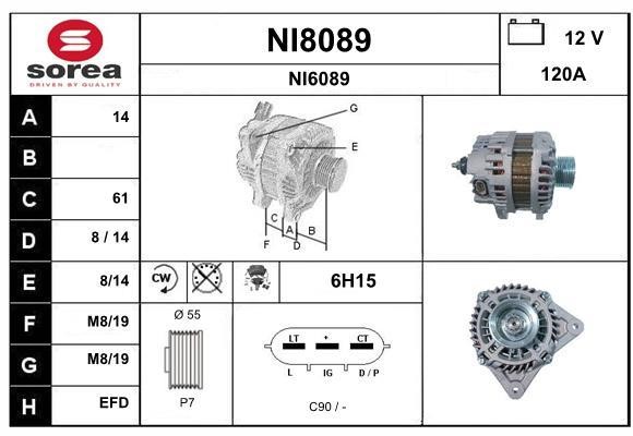 SNRA NI8089 Alternator NI8089