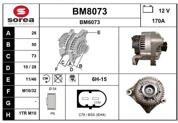 SNRA BM8073 Alternator BM8073